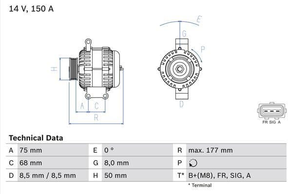 Alternator 0986082590