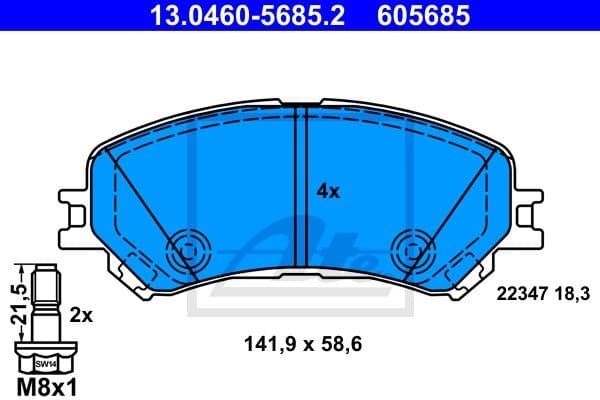 Brake Pad Set, disc brake 13.0460-5685.2