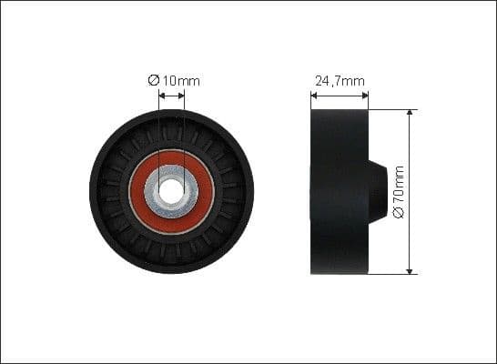 Deflection/Guide Pulley, V-ribbed belt 500619