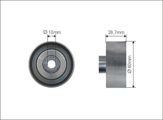 Deflection/Guide Pulley, V-ribbed belt 308-37