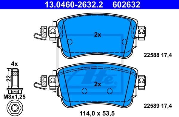 Brake Pad Set, disc brake 13.0460-2632.2
