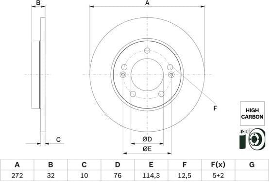 Brake Disc 0 986 479 G30