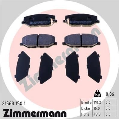 Brake Pad Set, disc brake 21568.150.1