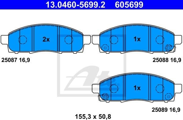 Brake Pad Set, disc brake 13.0460-5699.2