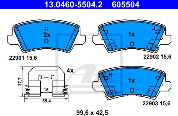 Brake Pad Set, disc brake 13.0460-5504.2