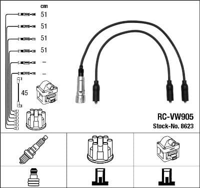 Ignition Cable Kit RC-VW905