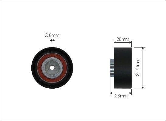 Deflection Pulley/Guide Pulley, timing belt 35-64