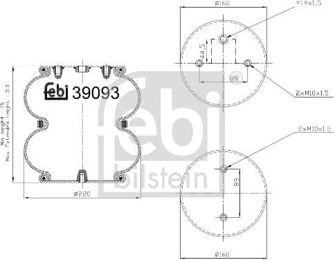 Bellow, air suspension 39093