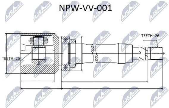 Joint Kit, drive shaft NPW-VV-001 - image 2