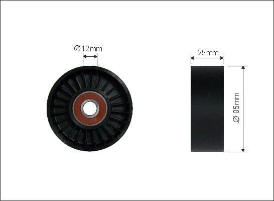 Deflection/Guide Pulley, V-ribbed belt 207-00