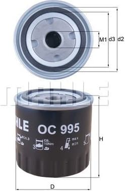 Filter oil OC995 - image 3