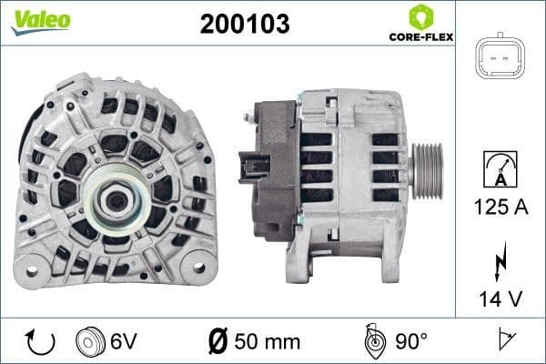 Alternator VALEO CORE-FLEX 200103