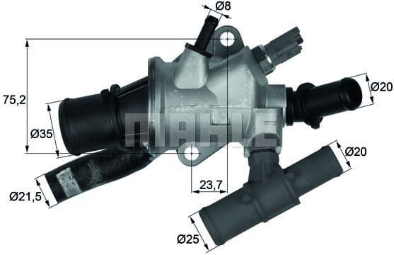 Thermostat, coolant BEHR TI16688 - image 2