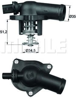 Thermostat, coolant BEHR TI17109 - image 2