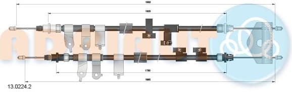 Cable Pull, parking brake 13.0224.2