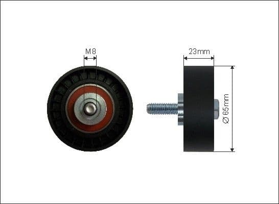 Deflection/Guide Pulley, V-ribbed belt 08-16