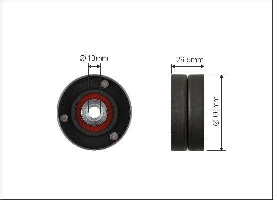 Deflection/Guide Pulley, V-ribbed belt 500051