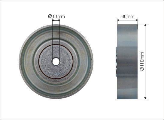 Deflection/Guide Pulley, V-ribbed belt 500099
