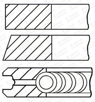 Piston Ring Set Goetze Diamond Coated® LKZ-Ring® 08-435700-00