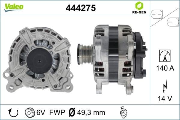 Alternator VALEO RE-GEN REMANUFACTURED 444275