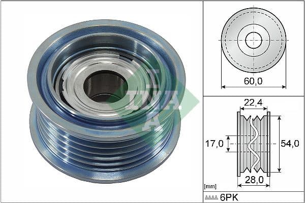 Deflection/Guide Pulley, V-ribbed belt 532 0900 10