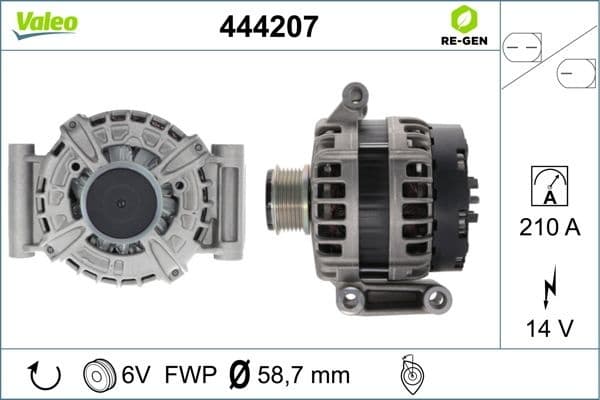 Alternator VALEO RE-GEN REMANUFACTURED 444207