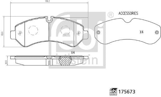 Brake Pad Set, disc brake 175673