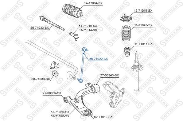 Link/Coupling Rod, stabiliser bar 56-71022-SX - image 2