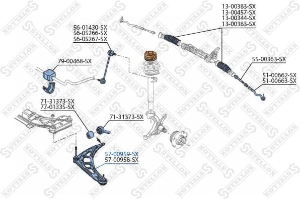 Control/Trailing Arm, wheel suspension 57-00959-SX - image 2