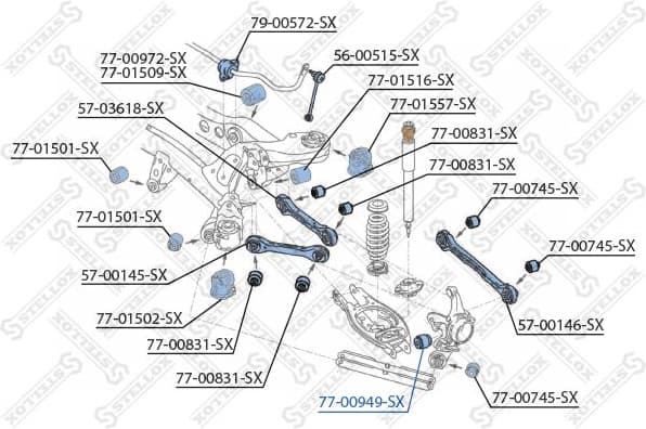 Mounting, control/trailing arm 77-00949-SX