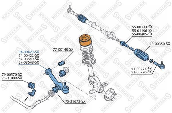 Control/Trailing Arm, wheel suspension 54-00423-SX - image 2