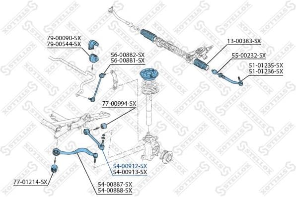 Control/Trailing Arm, wheel suspension 54-00912-SX - image 2