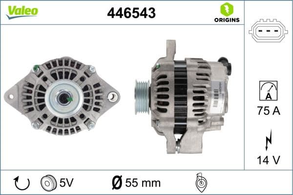 Alternator VALEO ORIGINS 446543