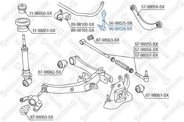 Link/Coupling Rod, stabiliser bar 56-98026-SX - image 2