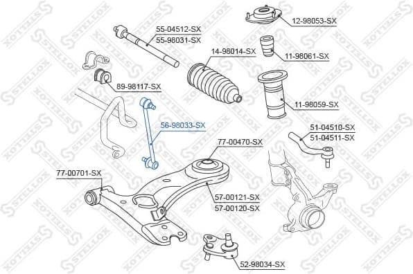 Link/Coupling Rod, stabiliser bar 56-98033-SX - image 2