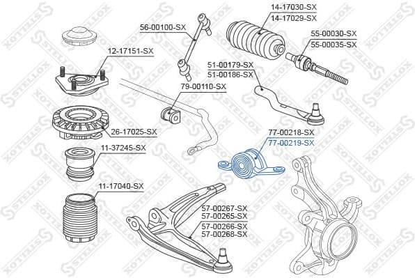 Mounting, control/trailing arm 77-00219-SX
