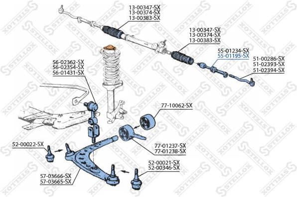 Inner Tie Rod 55-01195-SX - image 2
