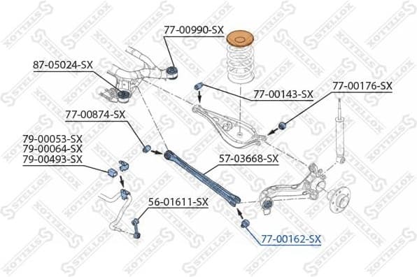 Mounting, control/trailing arm 77-00162-SX - image 2