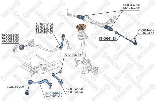Control/Trailing Arm, wheel suspension 54-01960-SX - image 2