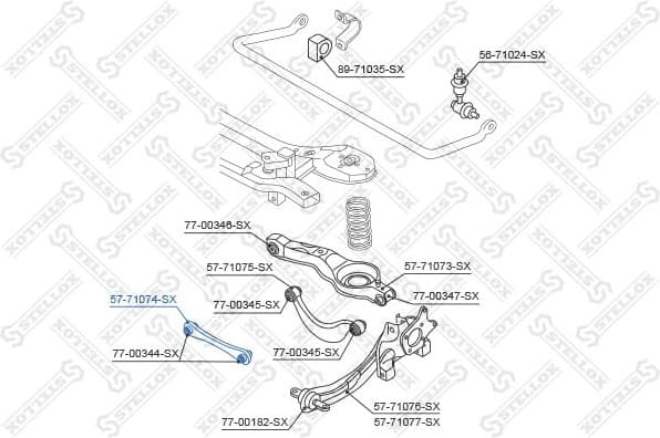 Rod/Strut, wheel suspension 57-71074-SX - image 2