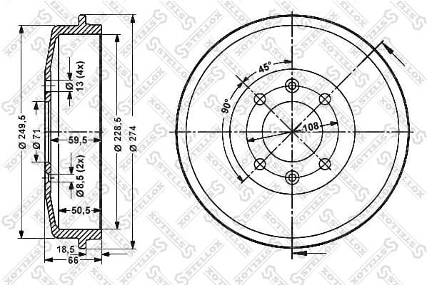 Brake Drum 6025-3708-SX - image 2