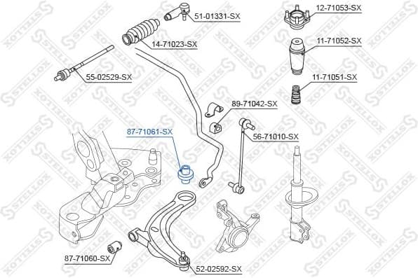 Mounting, control/trailing arm 87-71061-SX - image 2