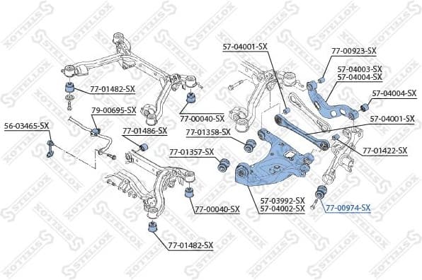 Mounting, control/trailing arm 77-00974-SX - image 2