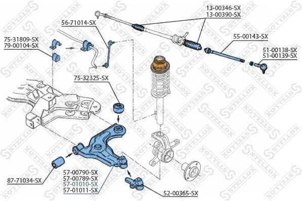 Control/Trailing Arm, wheel suspension 57-01010-SX - image 2
