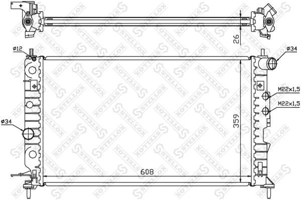 Radiator, engine cooling 10-25124-SX