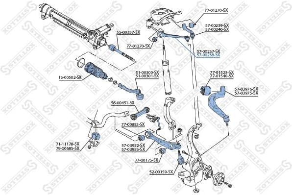 Control/Trailing Arm, wheel suspension 57-00238-SX