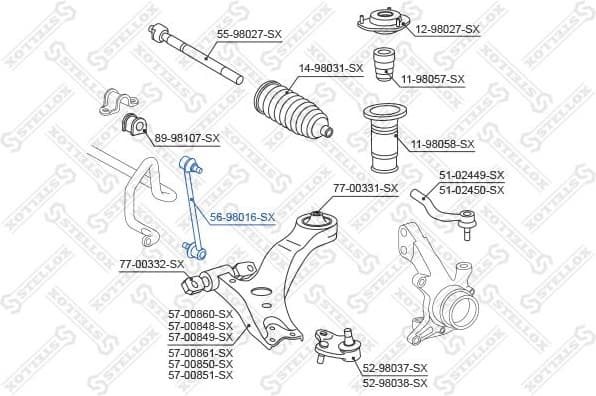 Link/Coupling Rod, stabiliser bar 56-98016-SX - image 2