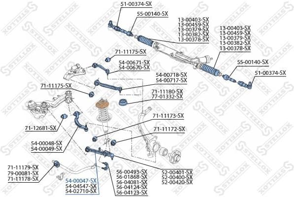 Control/Trailing Arm, wheel suspension 54-00047-SX - image 2