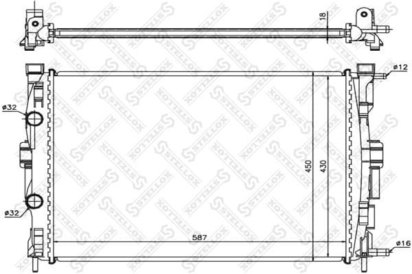 Radiator, engine cooling 10-26173-SX