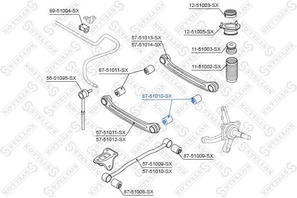 Mounting, control/trailing arm 87-51010-SX